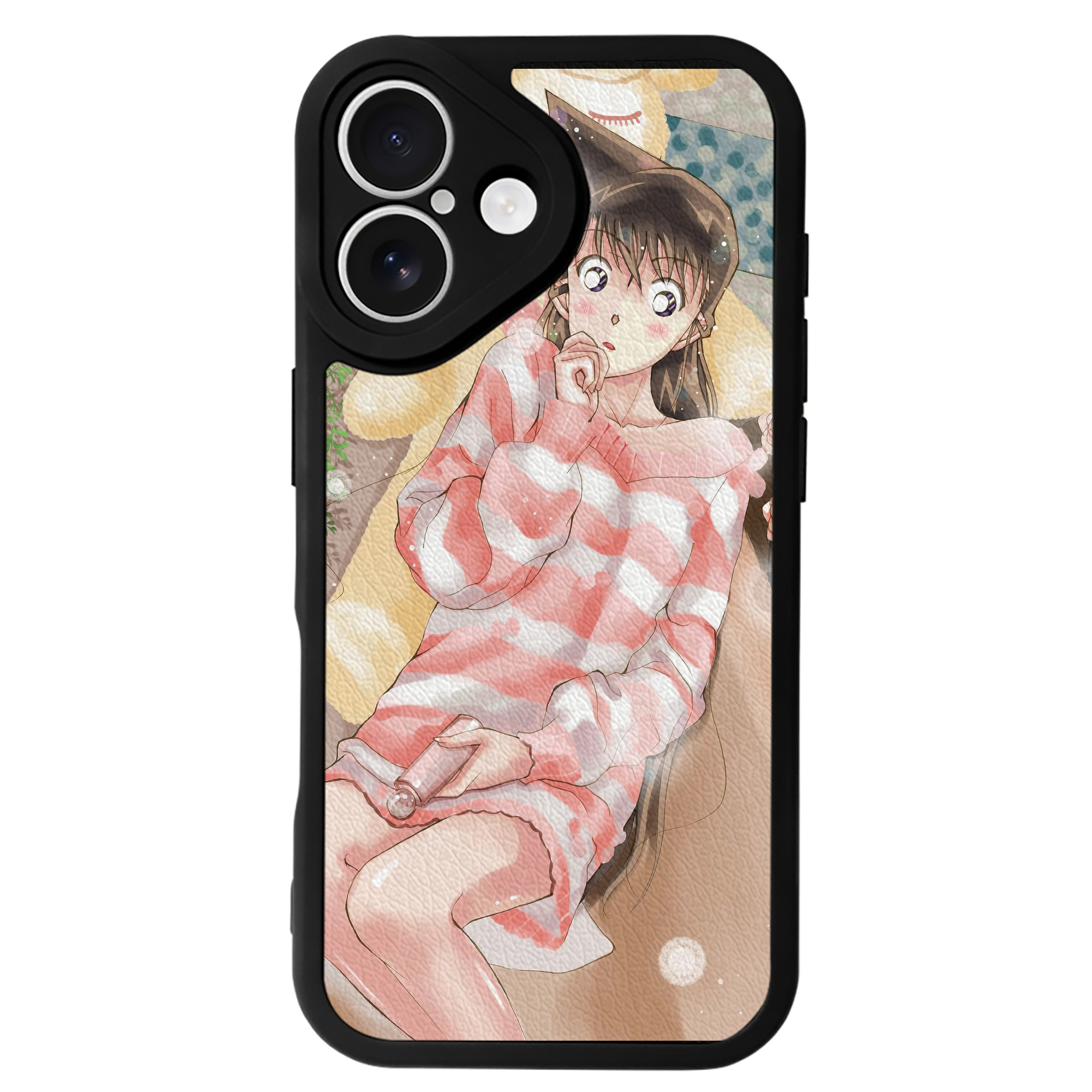 （画像用） 名探偵コナン Detective Conan 【iPhone 16シリーズ対応】シリコンスマホケース（レザー調） 材質：シリコン